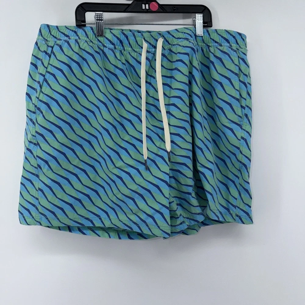 Fair Harbor Mastos-Anchor Trunk Shorts Mens XXXL Green Seabay Lined Swim Trunks